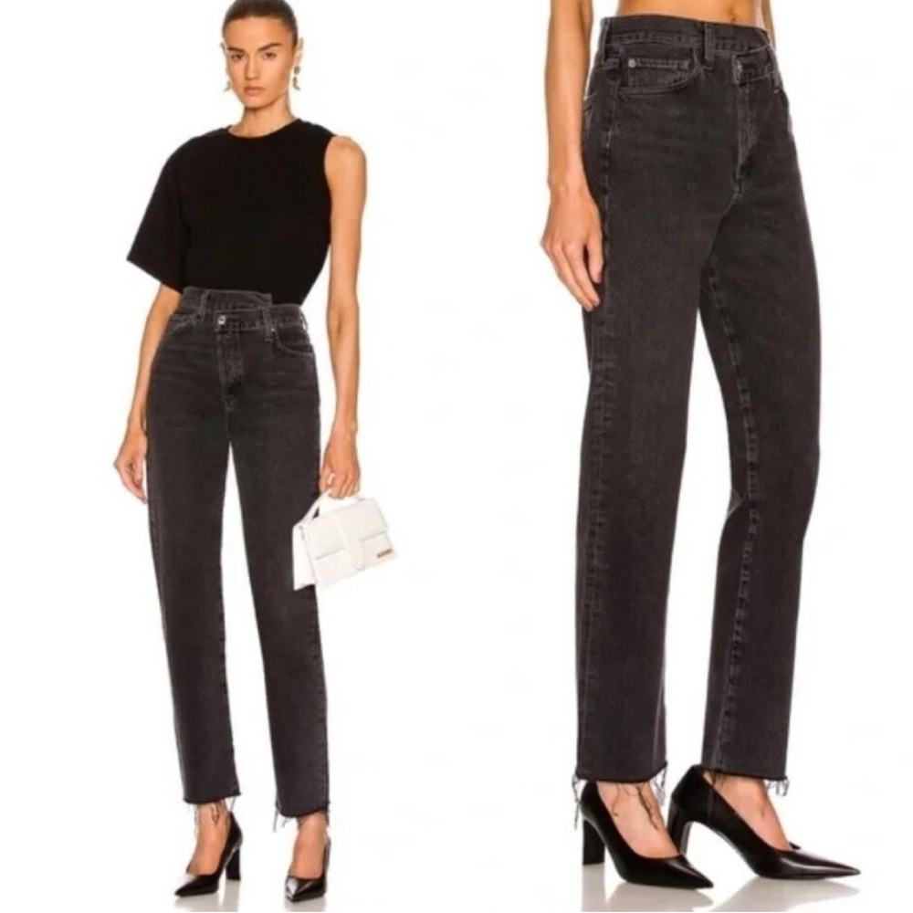 Agolde Women's Charcoal Straight Leg Jeans